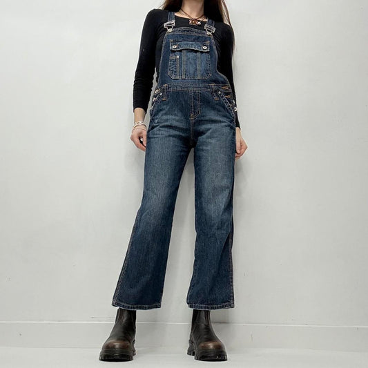Denim wide leg dugarees