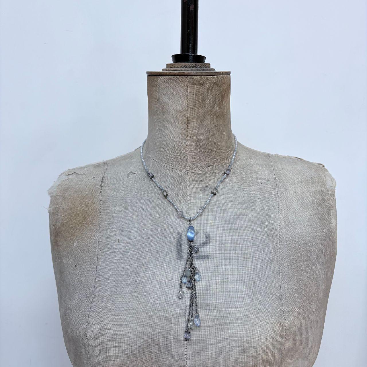 Boho beaded chain necklace