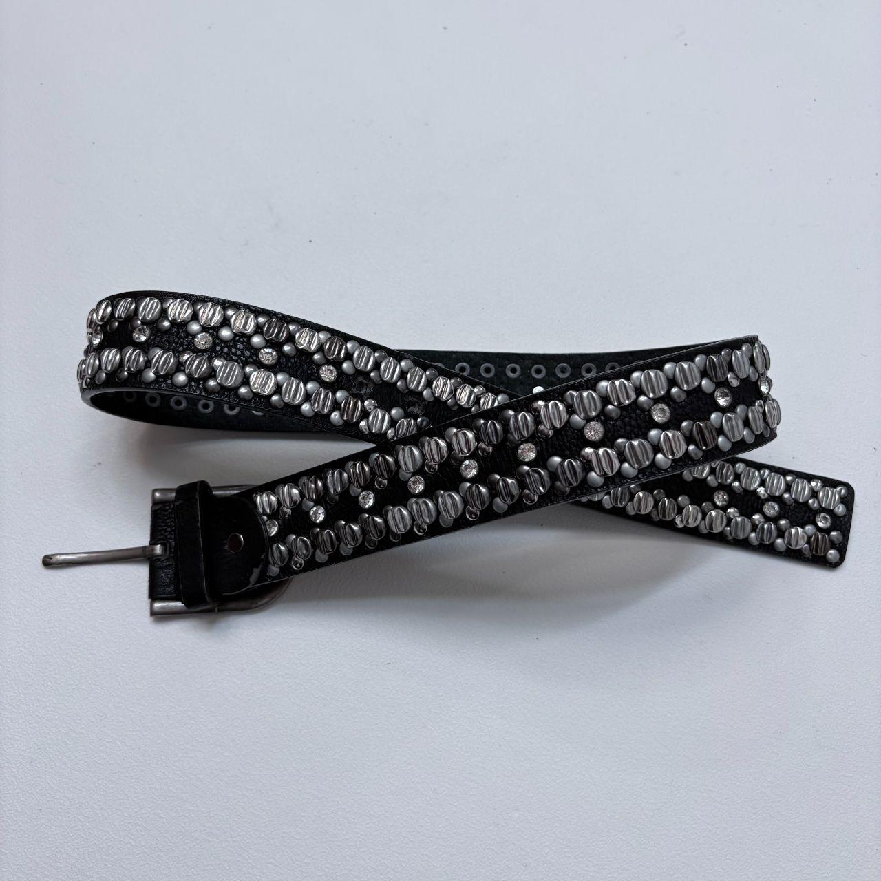 Black leather studded grunge belt
