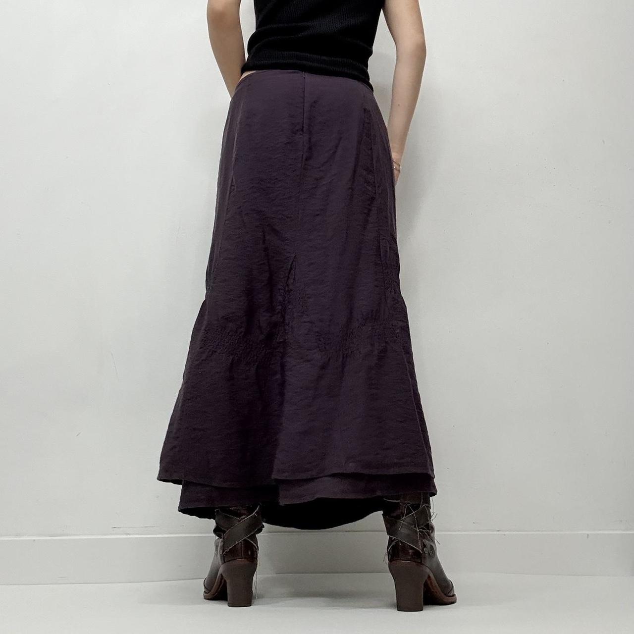 Cinched purple maxi skirt