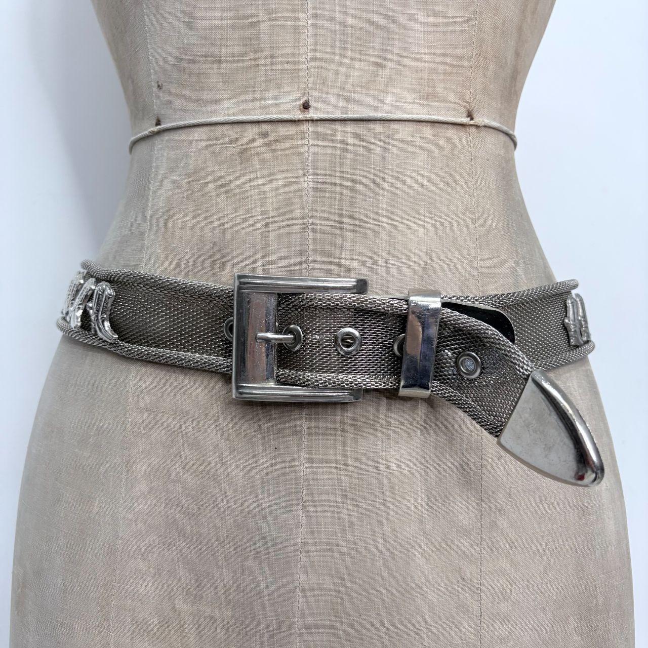 Western metal cowgirl silver belt