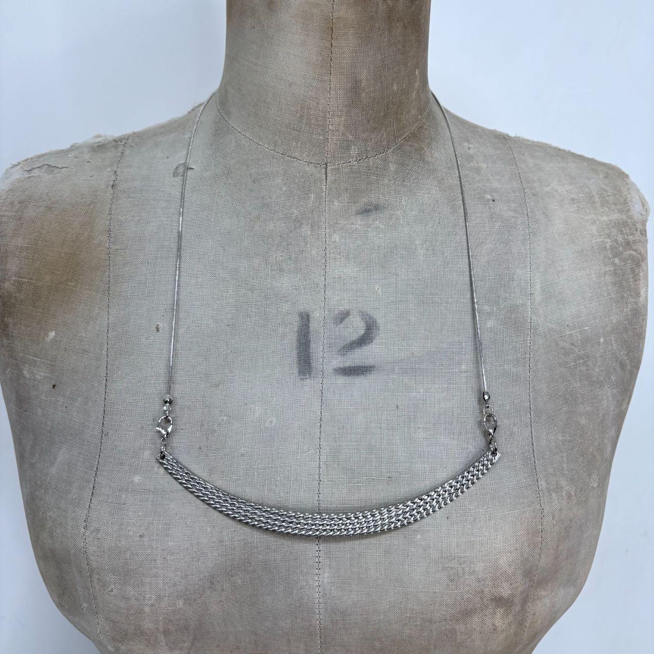 Long silver minimalist chain necklace