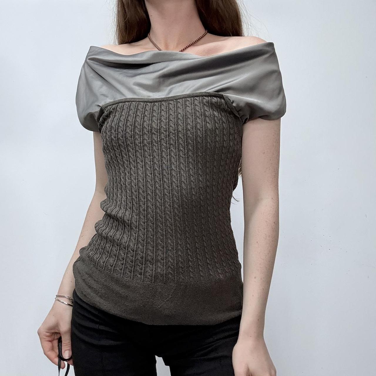 Draped off the shoulder vest