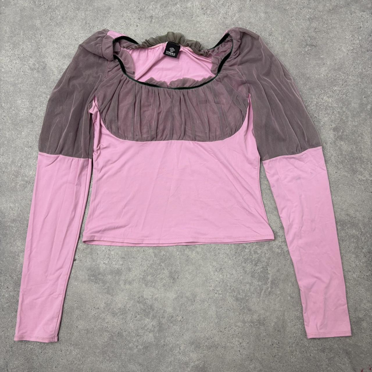 Pink gathered puff Versace shirt