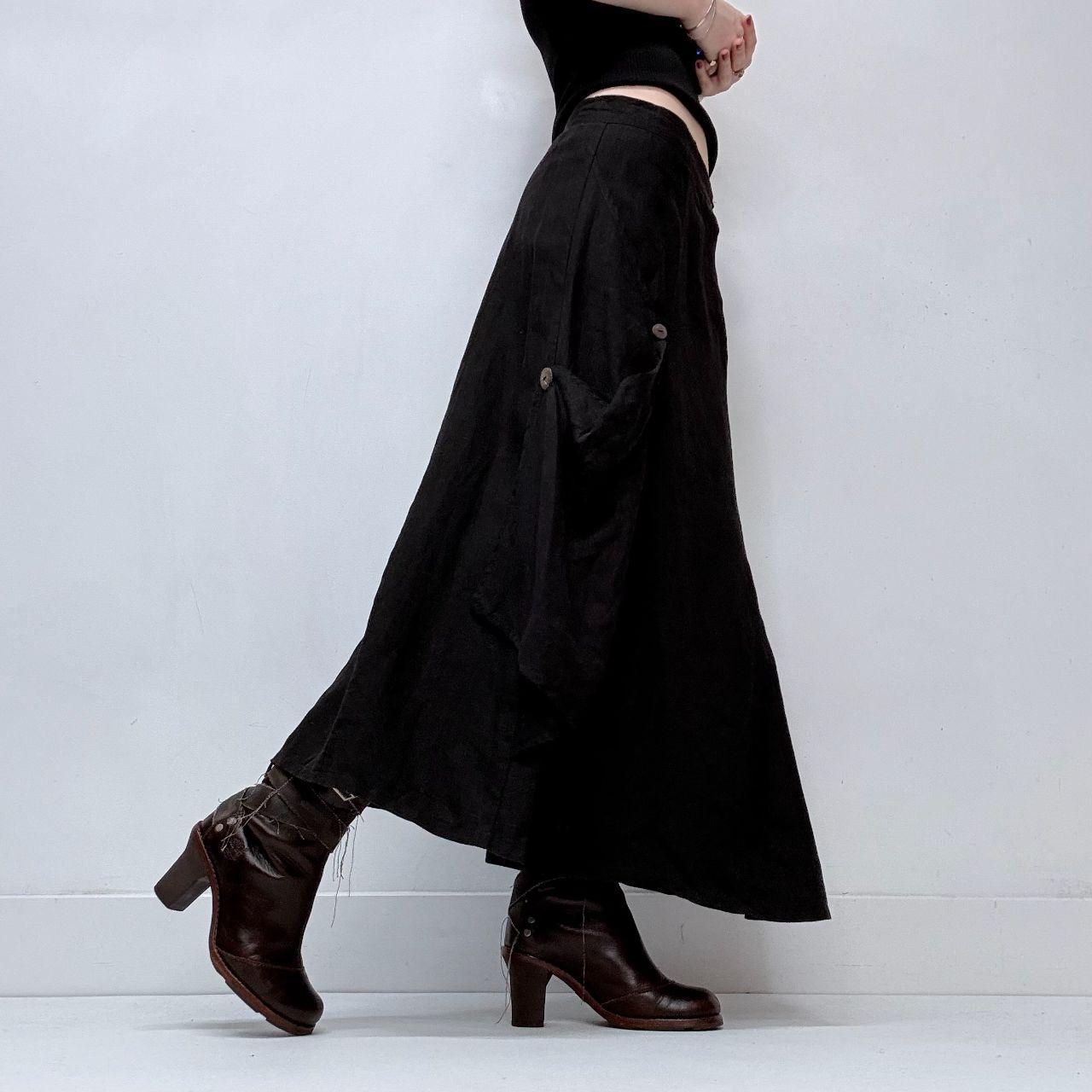 Draped flared maxi skirt