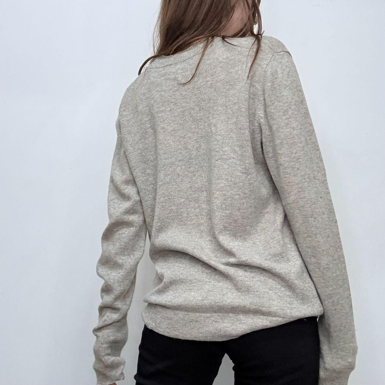 Grey slouchy button knitted jumper