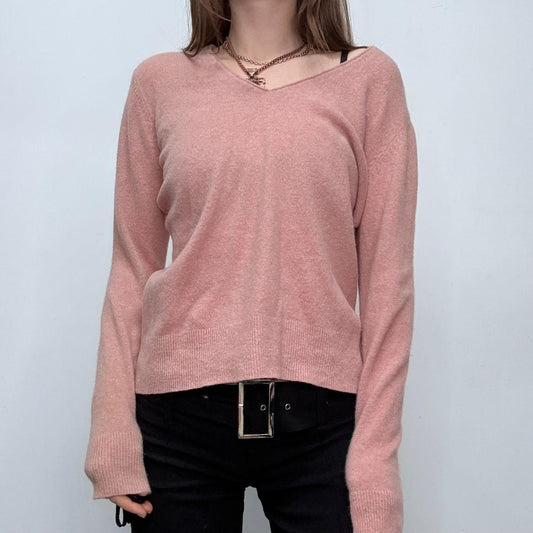 Slouchy pink wool knitted jumper