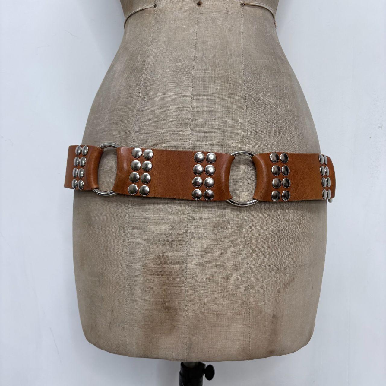Tan leather studded western belt