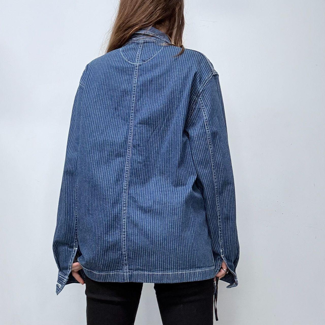 Denim pinstripe chore jacket