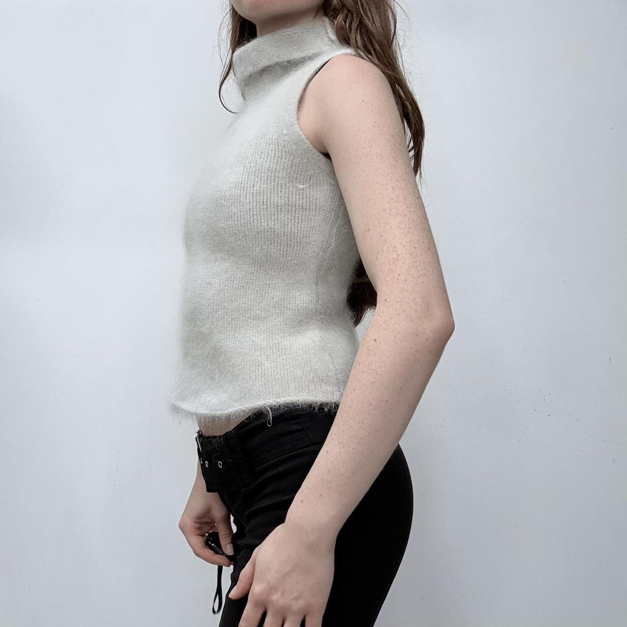Fluffy angora knitted vest top