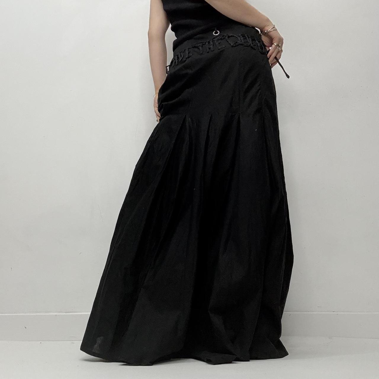Black save the queen maxi skirt