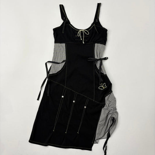 Black grunge punk mini dress