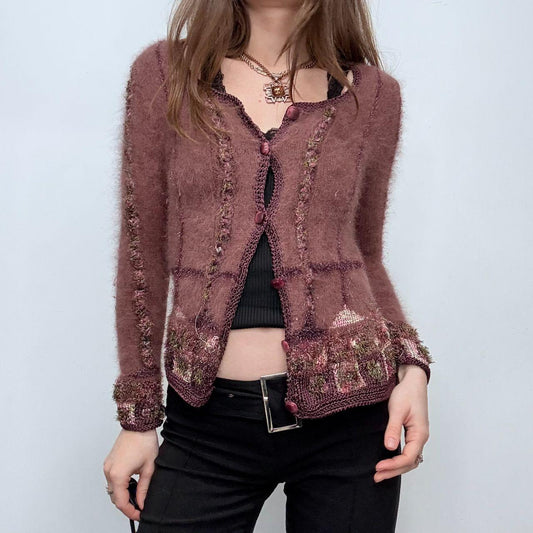 Pink embroidered fairycore cardigan