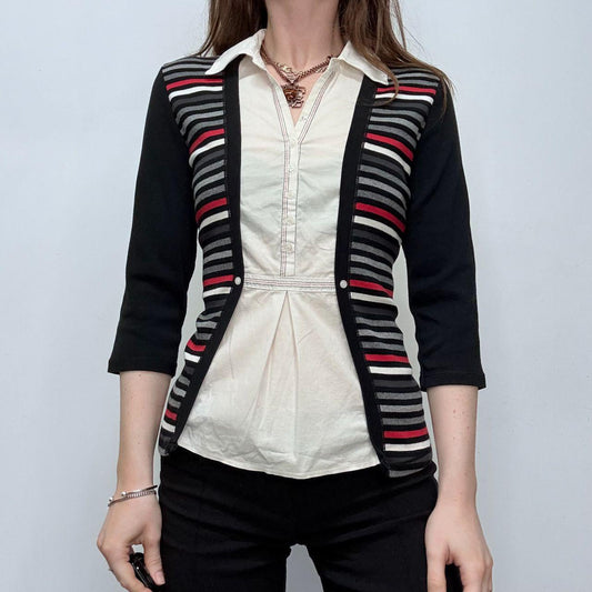 Fitted striped flare shirt