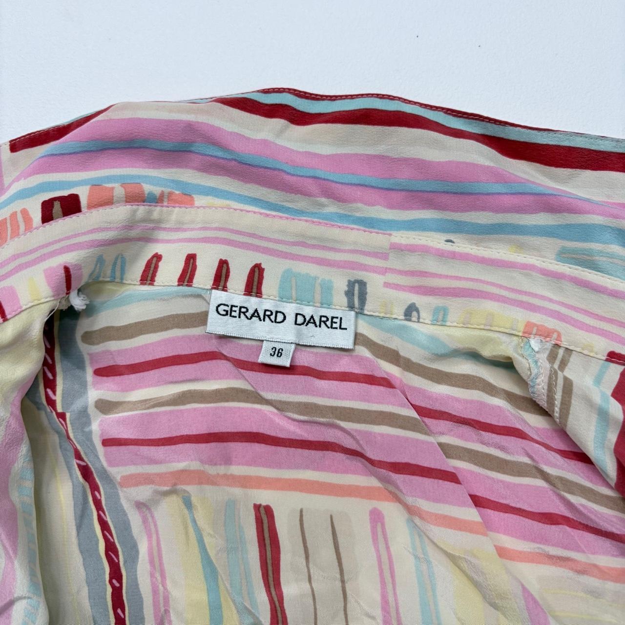 Striped wrap silk shirt