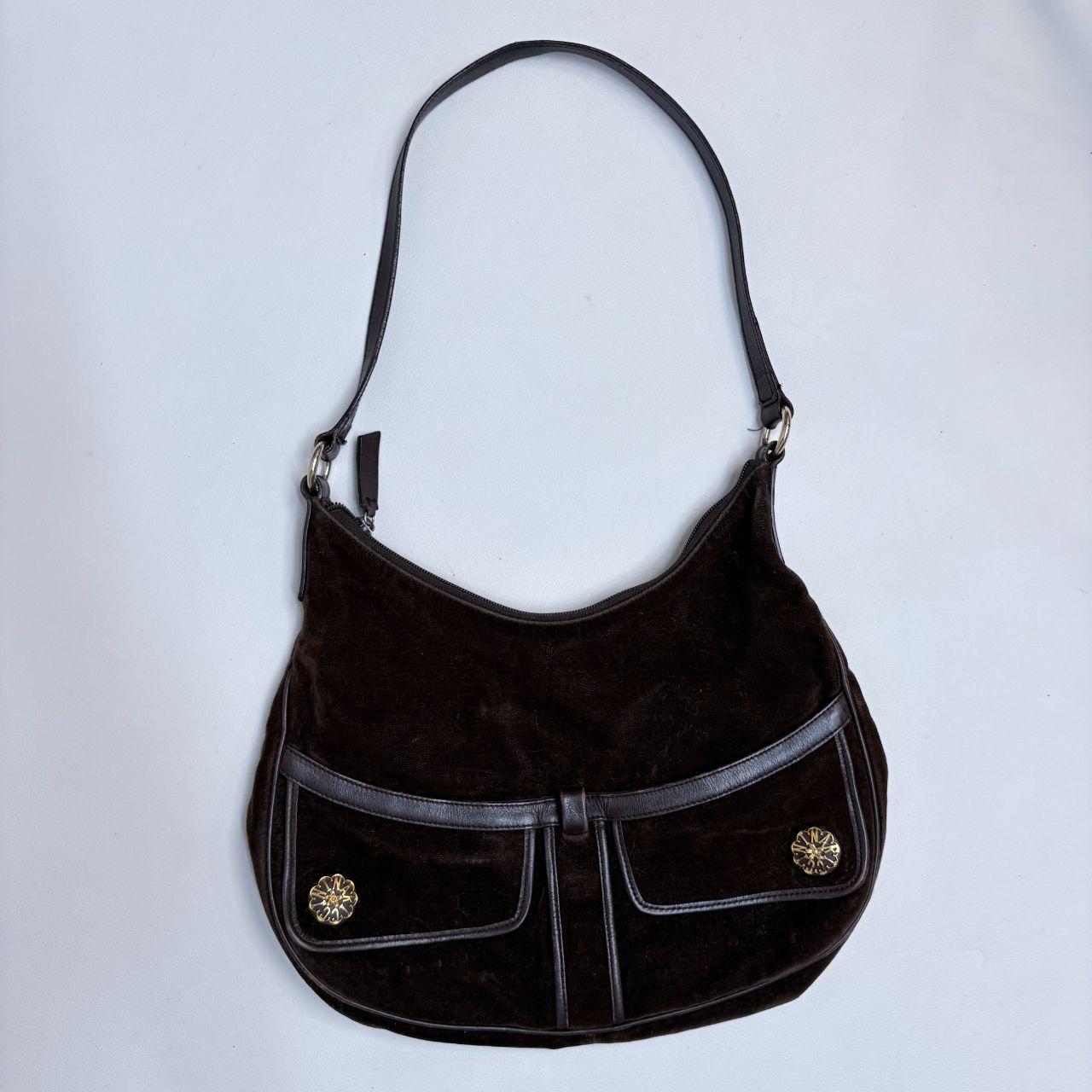 Brown velvet nina ricci handbag