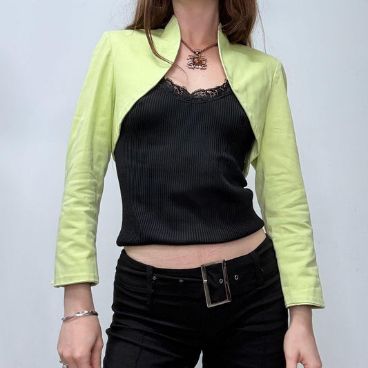 Green cropped minimalist jacket