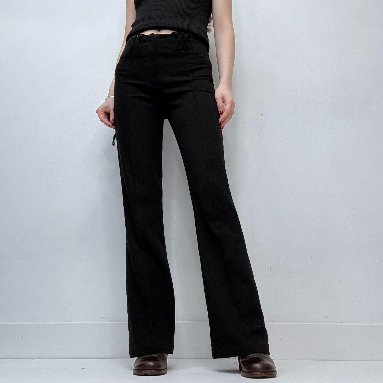 Flared black suit trousers