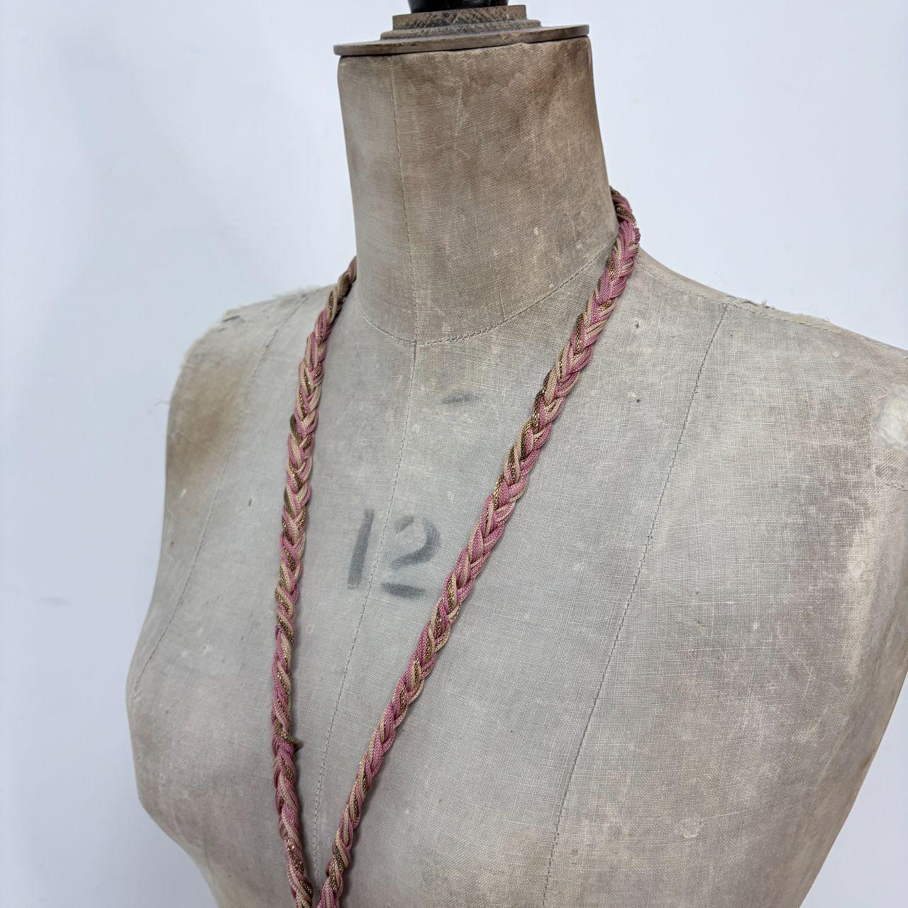 Pink woven chain necklace