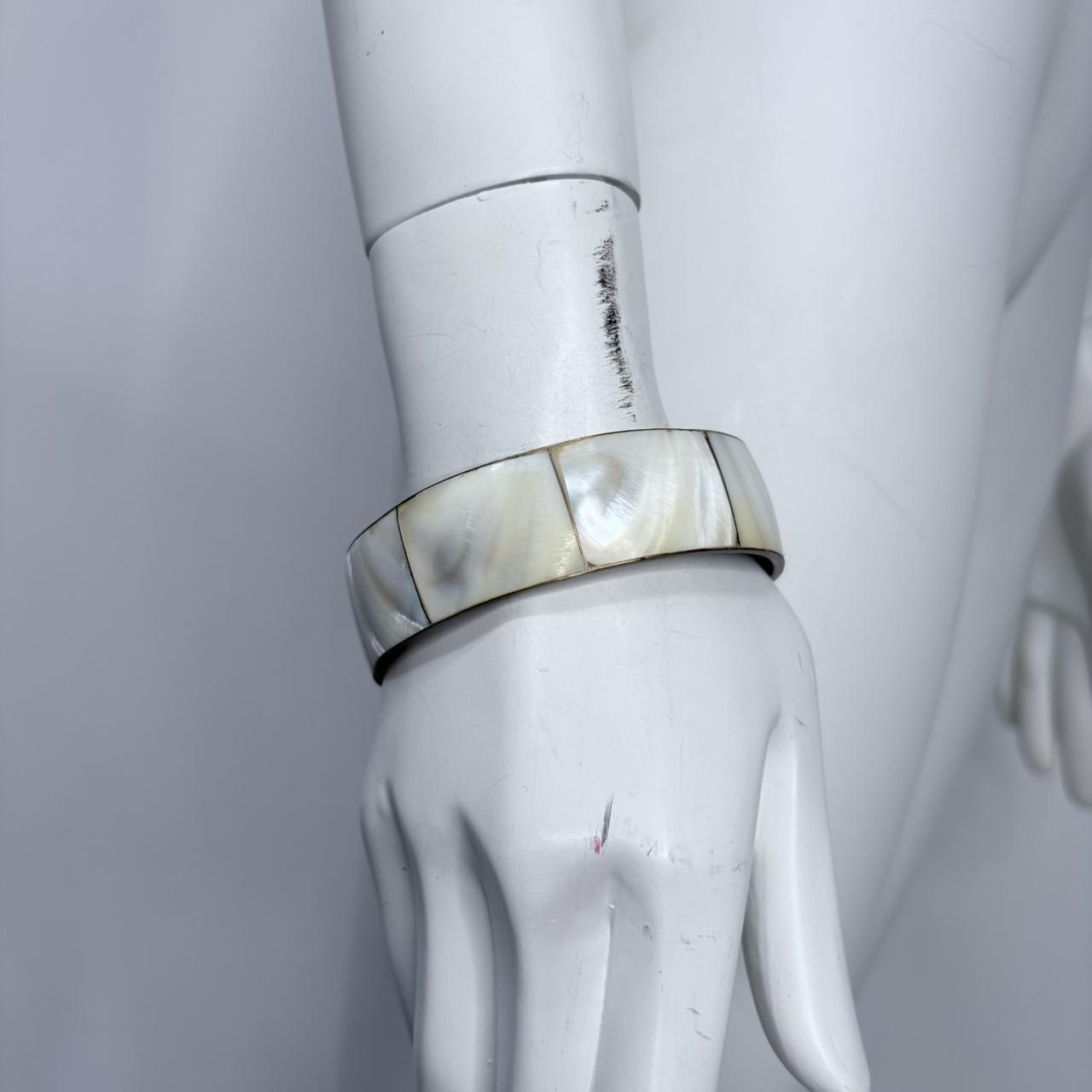 Chunky mother of pearl bangle Bracelet