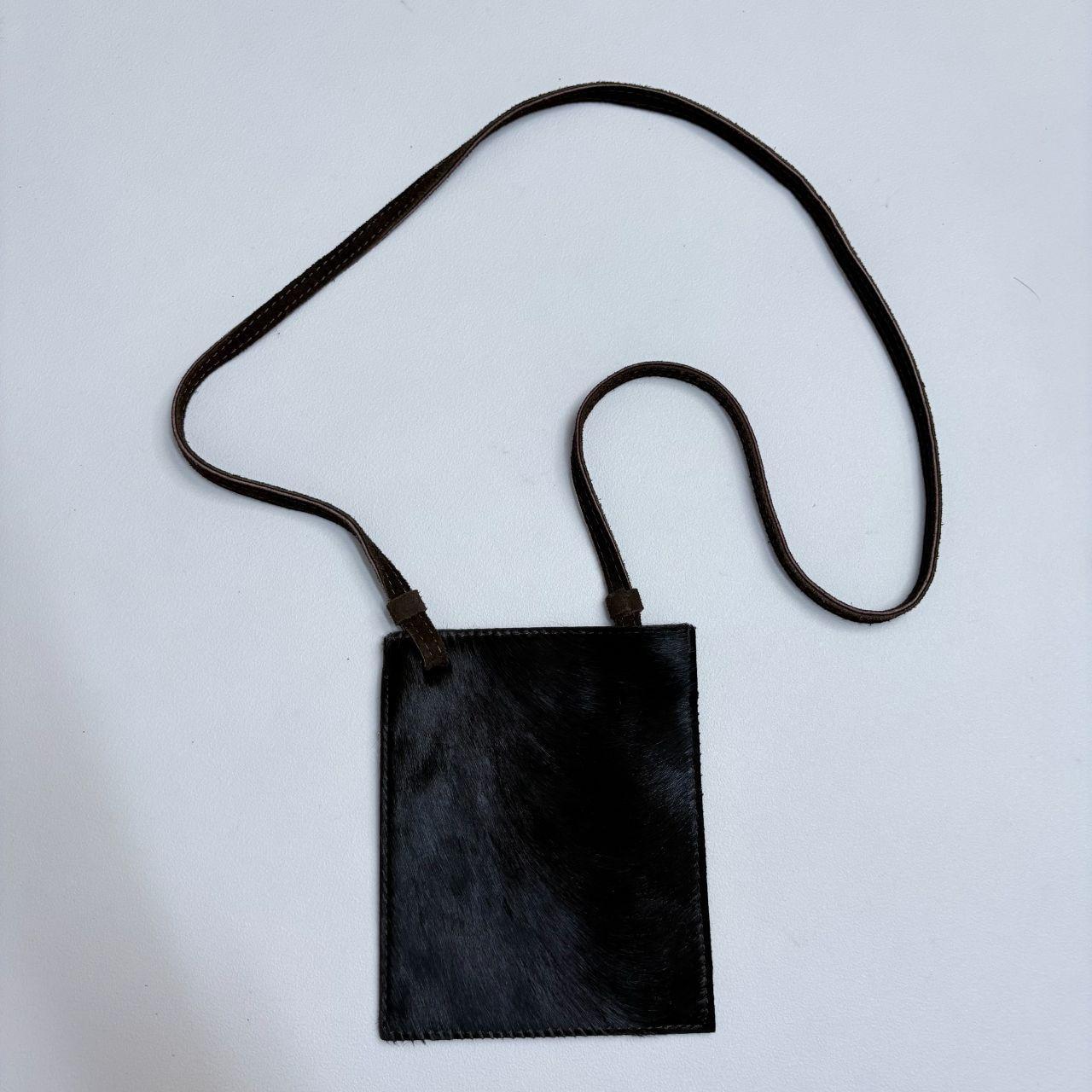 Brown cowhide pony hair crossbody bag