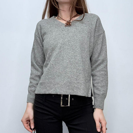 Grey slouchy wool knitted jumper