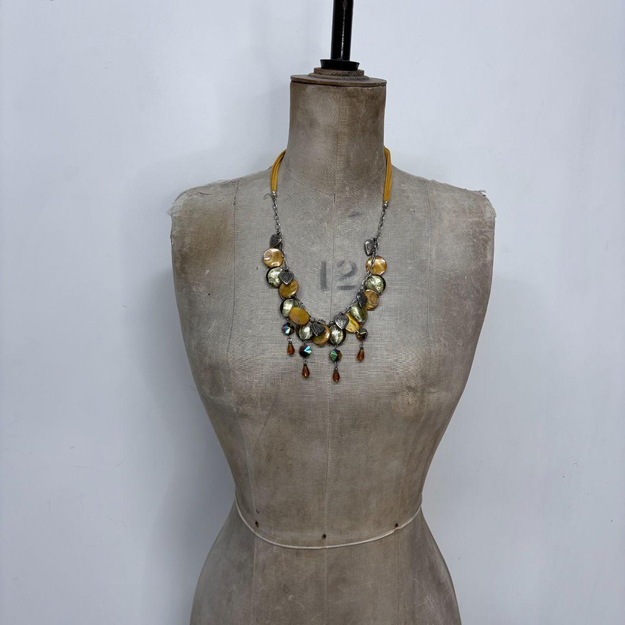Coin mother of pearl boho summer necklace