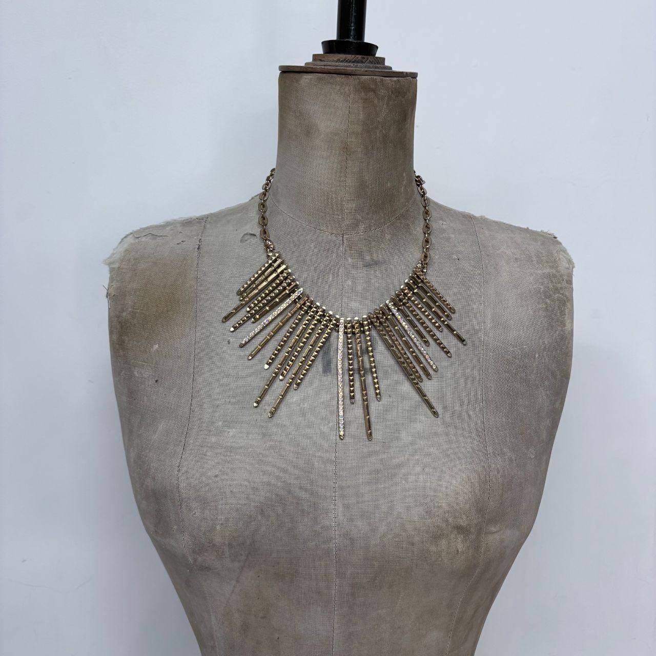 Gold metal layered shard necklace