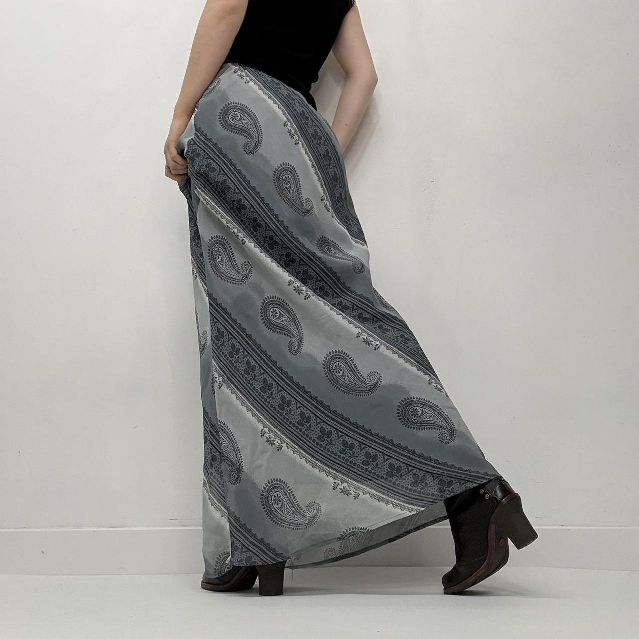 Blue paisley maxi skirt