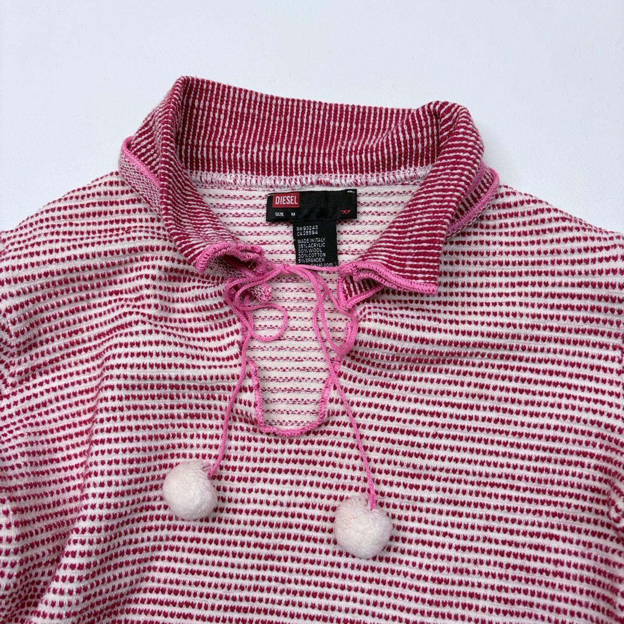 Pink flared cropped knit diesel jumper