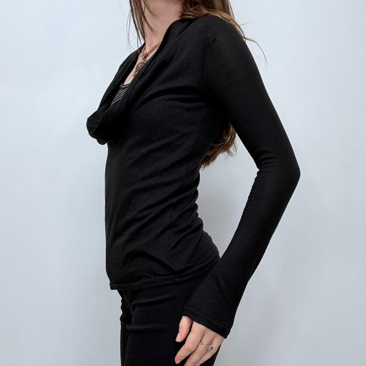 Black slouchy cowl neck t-shirt