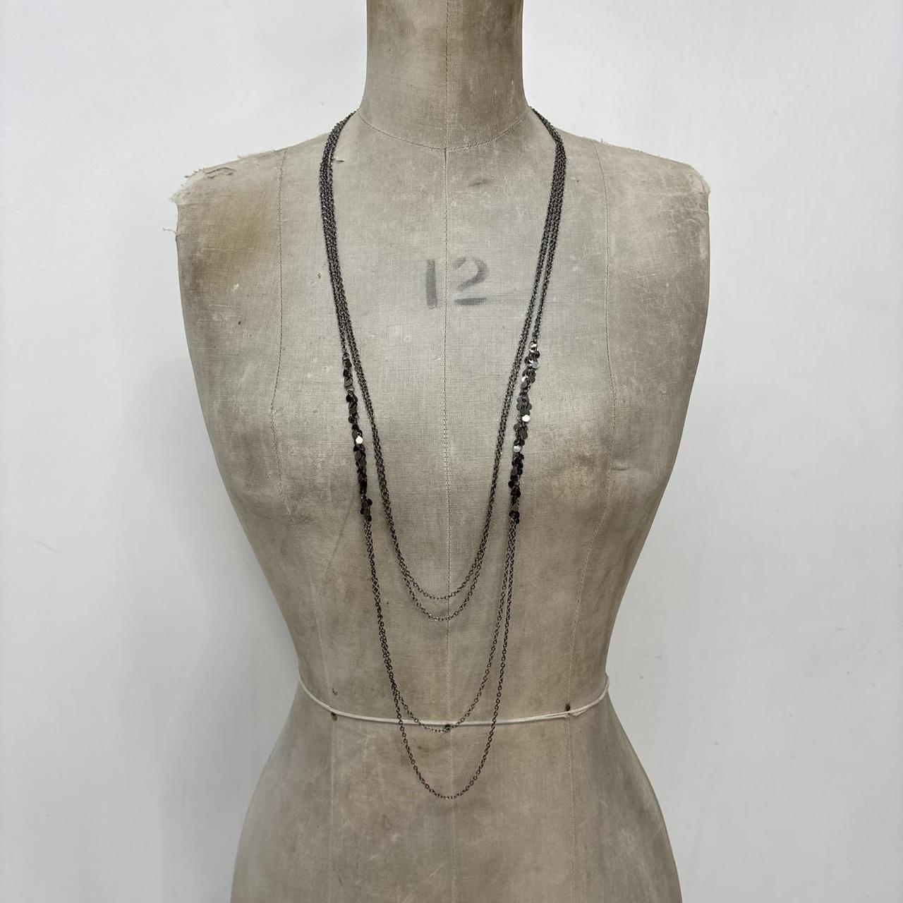 Silver beaded boho chain necklace