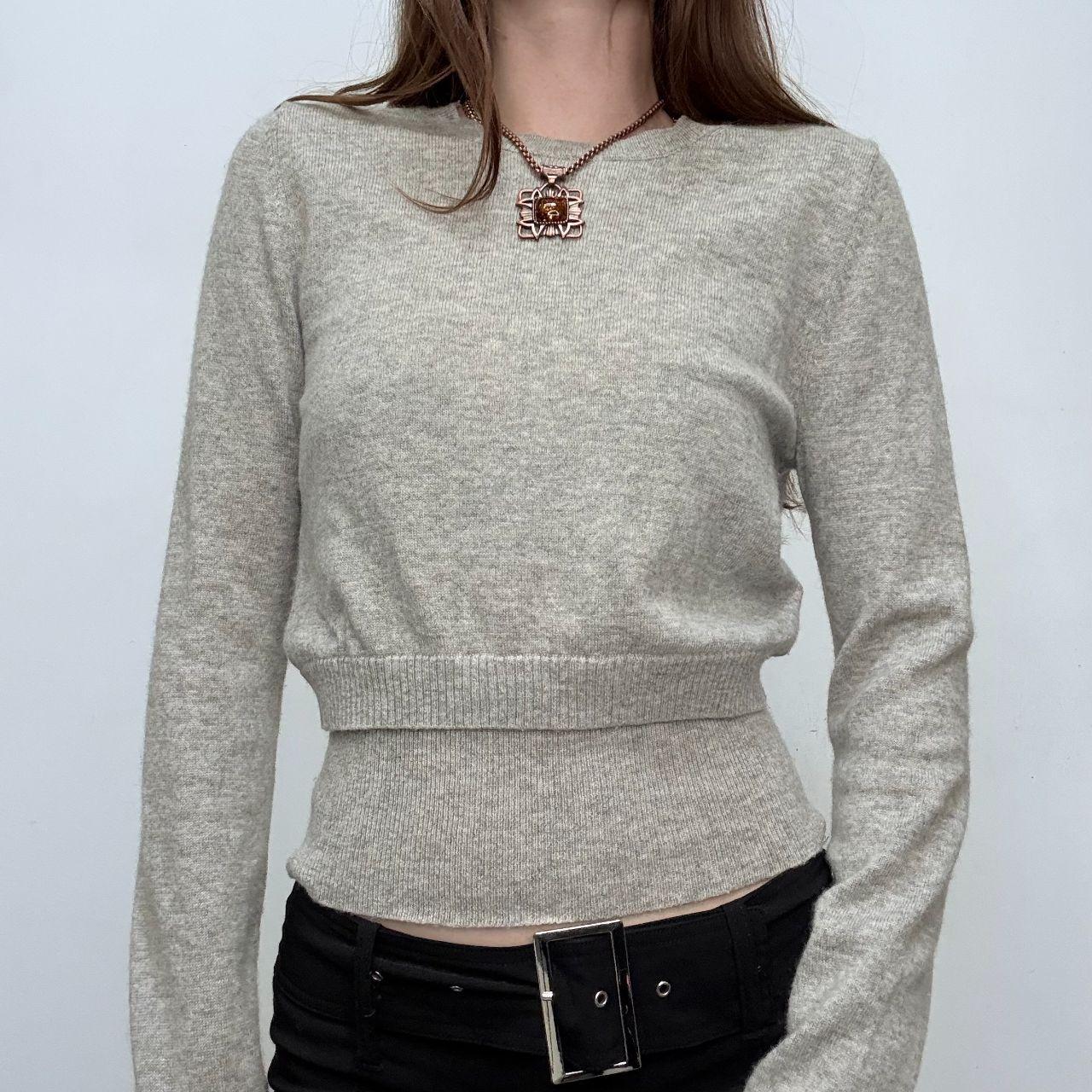 Grey cashmere layered jumper