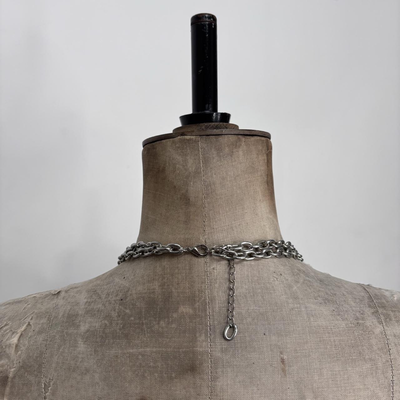 Mixed metal chunky oversized grunge necklace