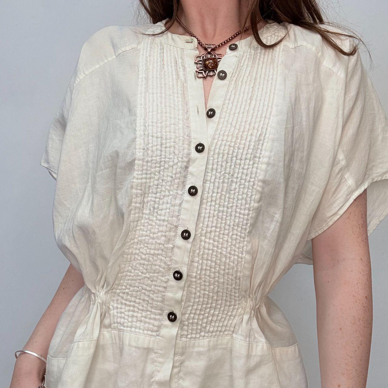 White pleated front allsaints shirt