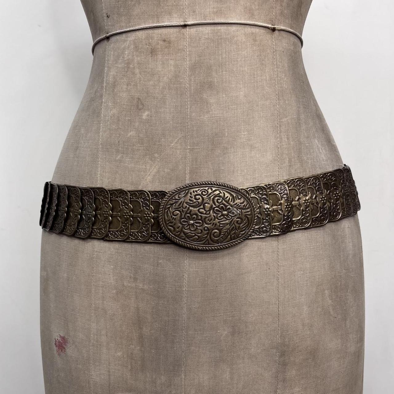 Engraved chain metal belt