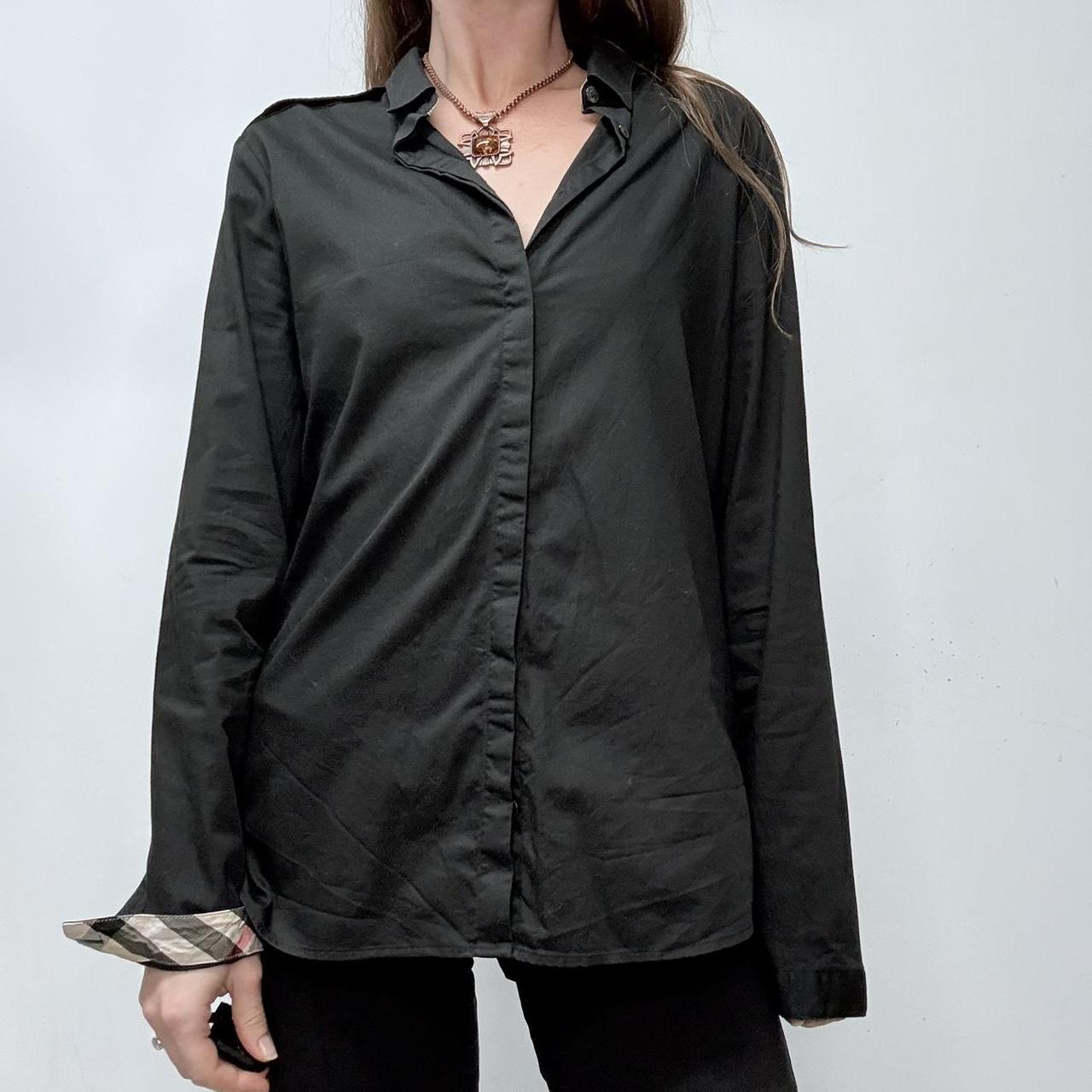 Black oversized burberry shirt