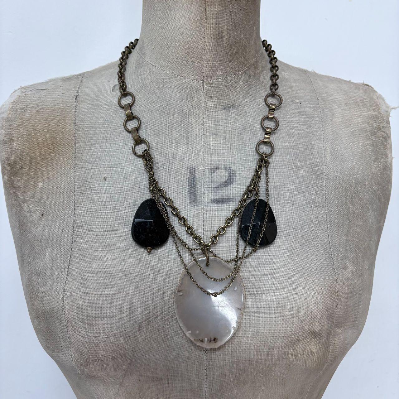 Long draped chain crystal necklace