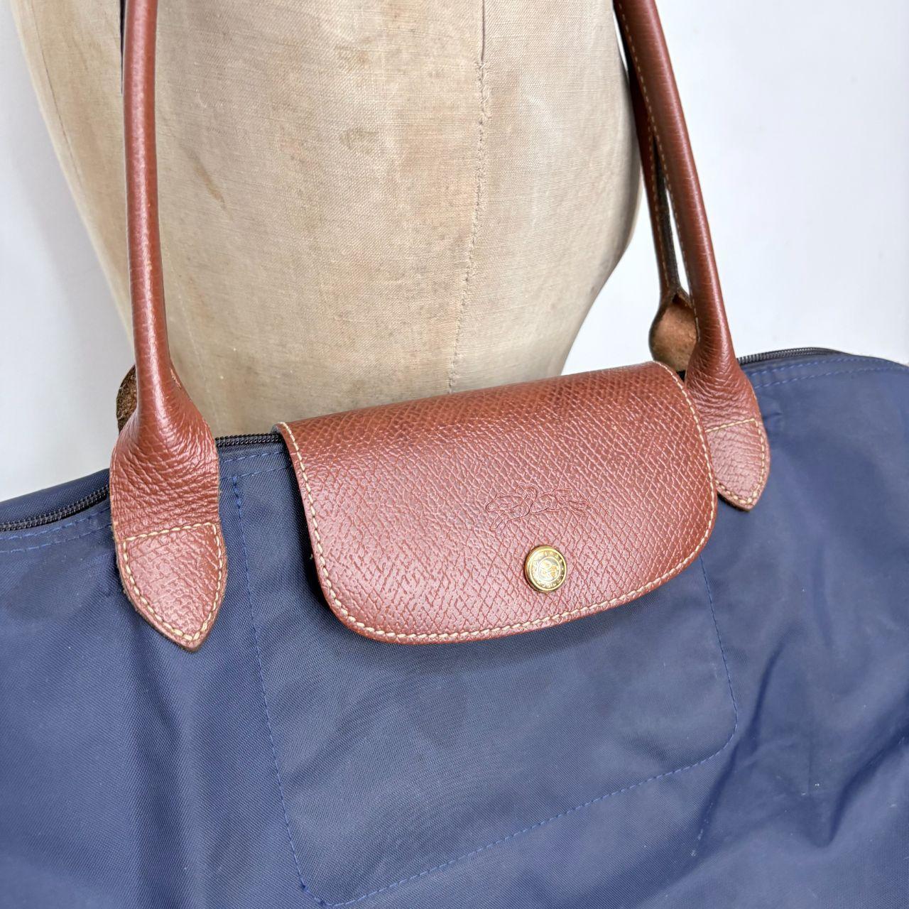 Blue longchamp medium bag