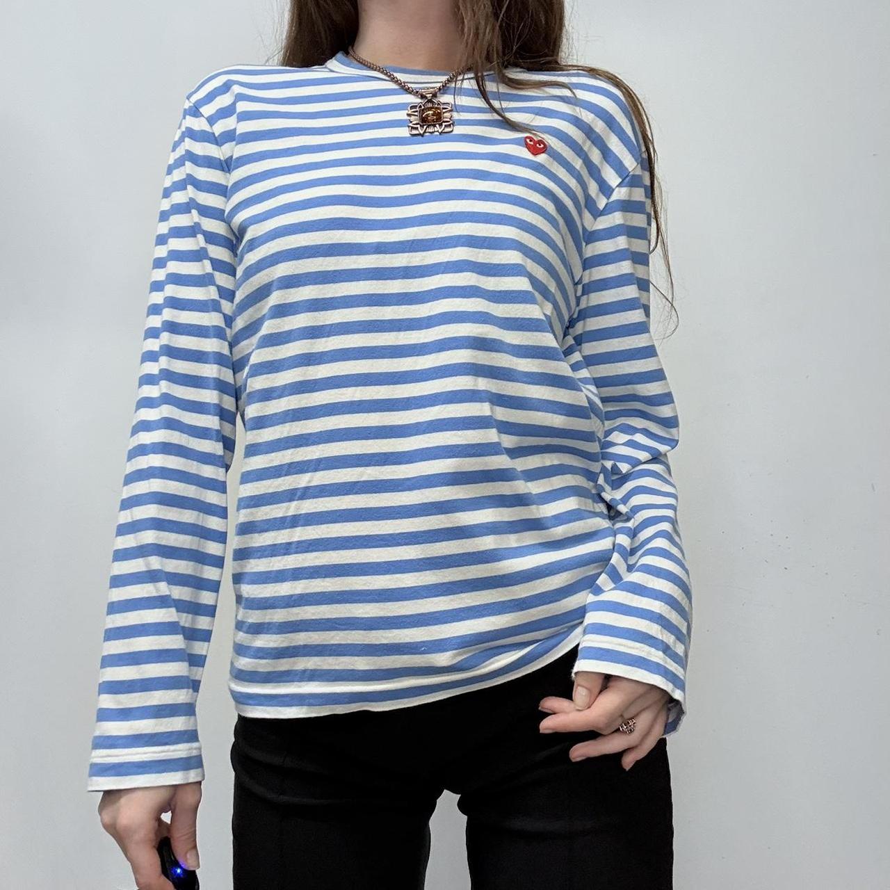 Striped comme des garcon blue t-shirt