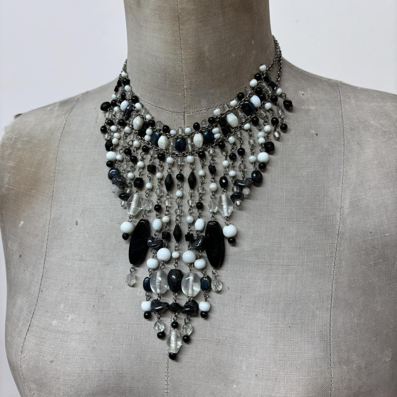Layered chain gothic charm necklace