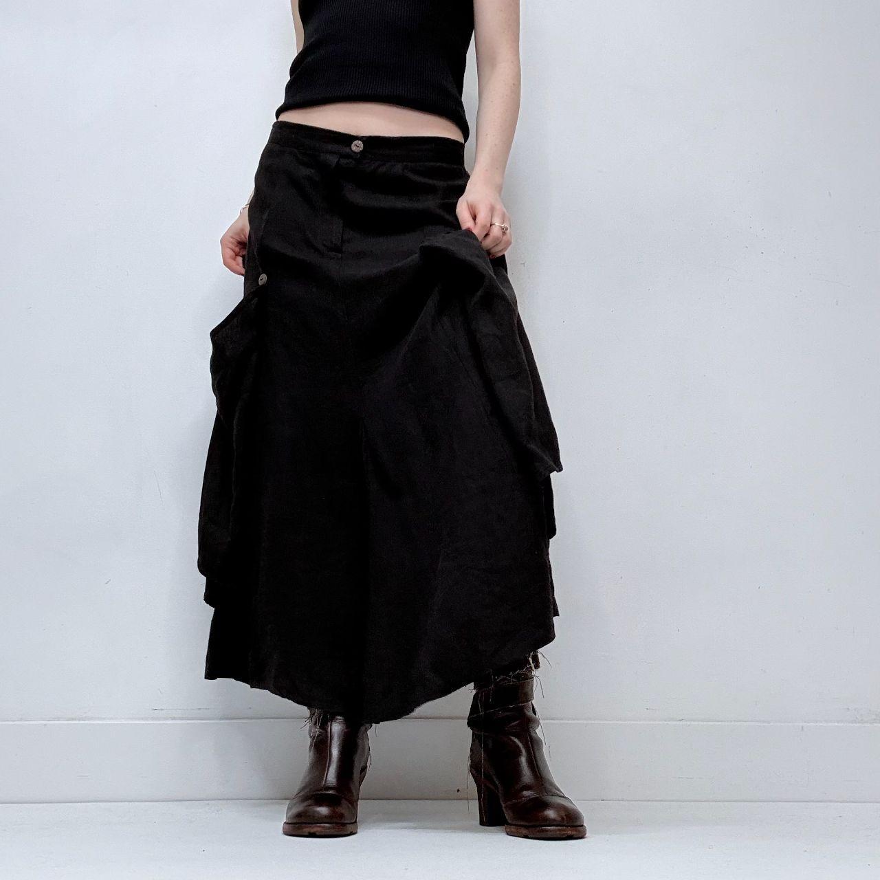 Draped flared maxi skirt