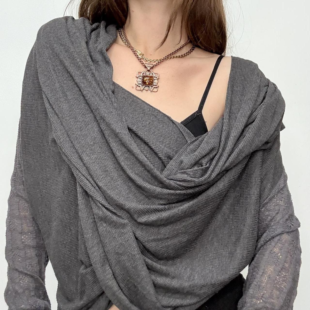 Slouchy grey draped jumper