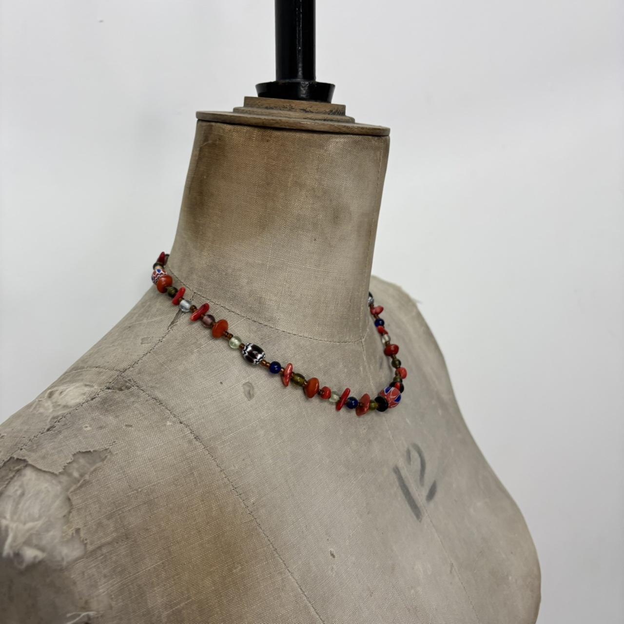 Beaded gem necklace