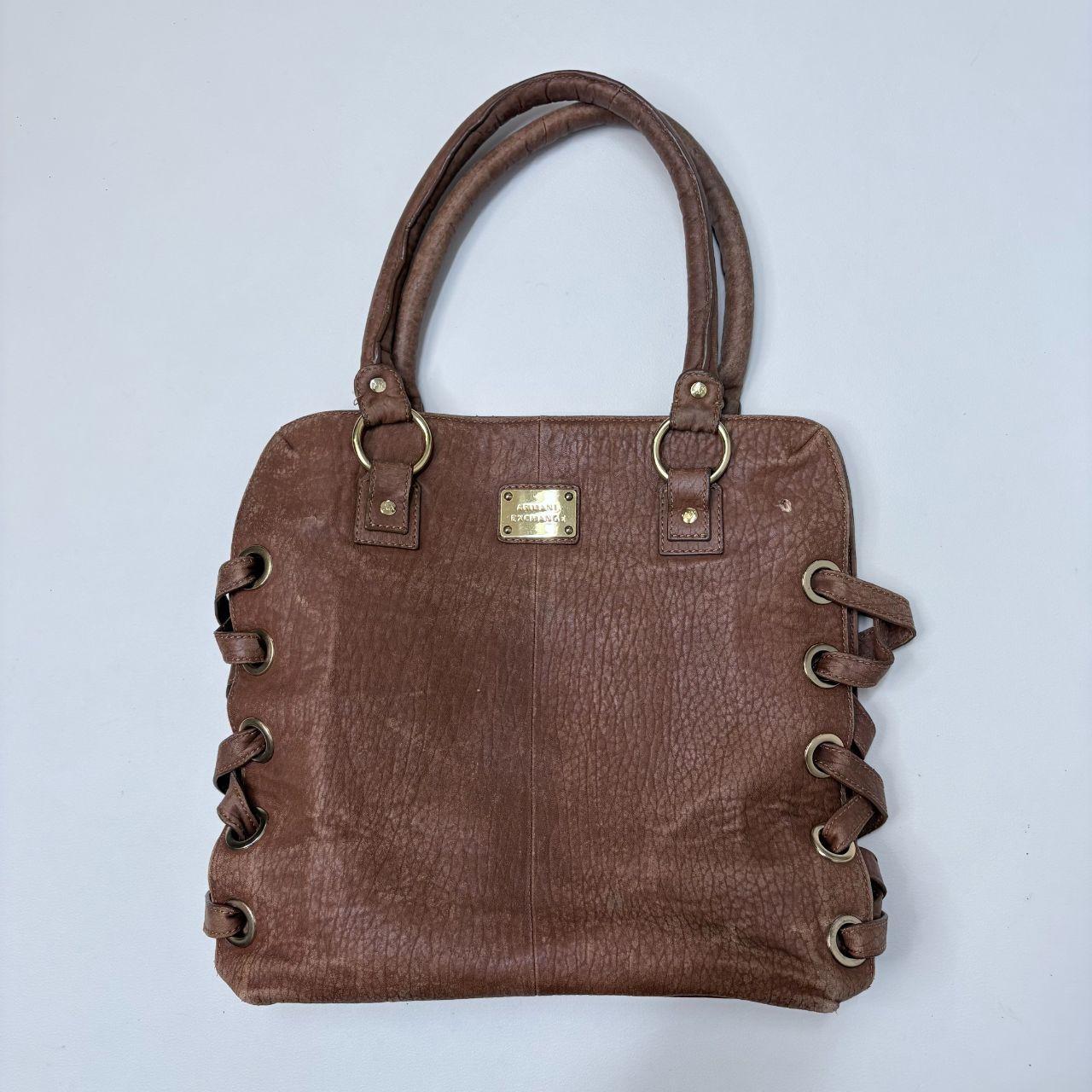 Brown woven leather bag