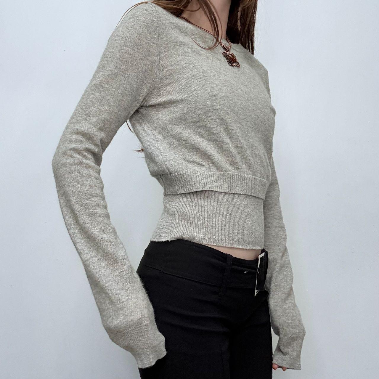 Grey cashmere layered jumper