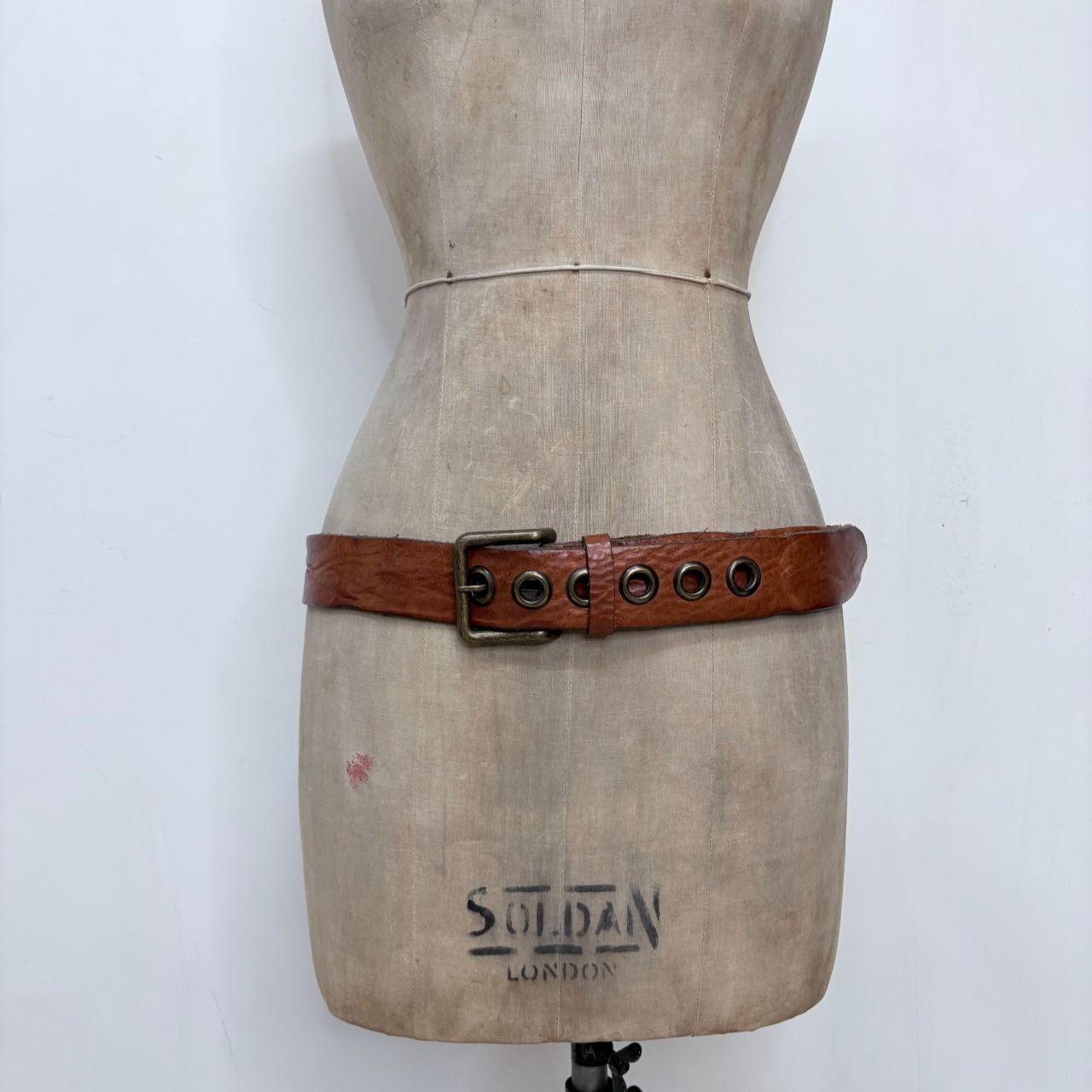 Brown chunky eyelet belt