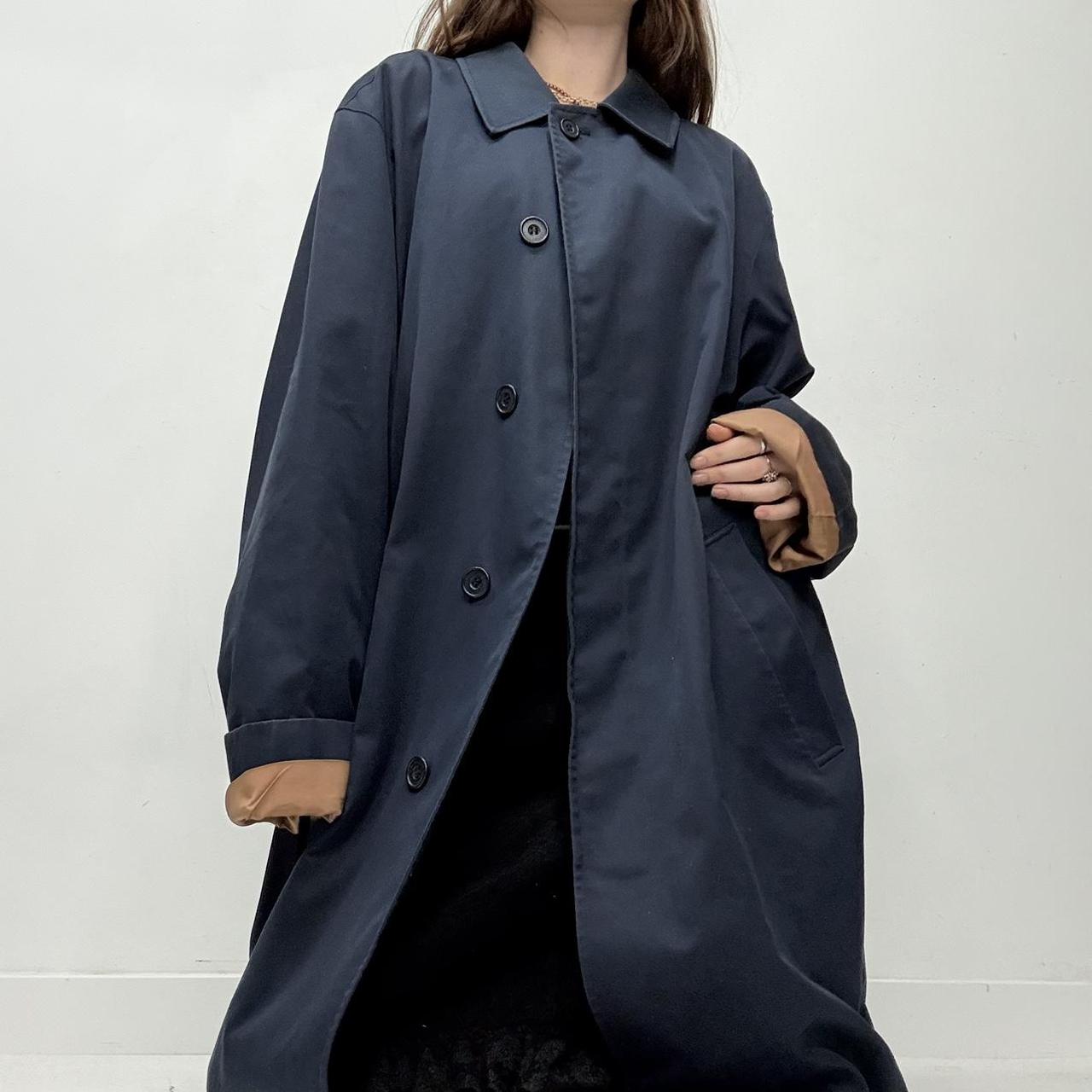 Oversized navy aquascutum trench coat