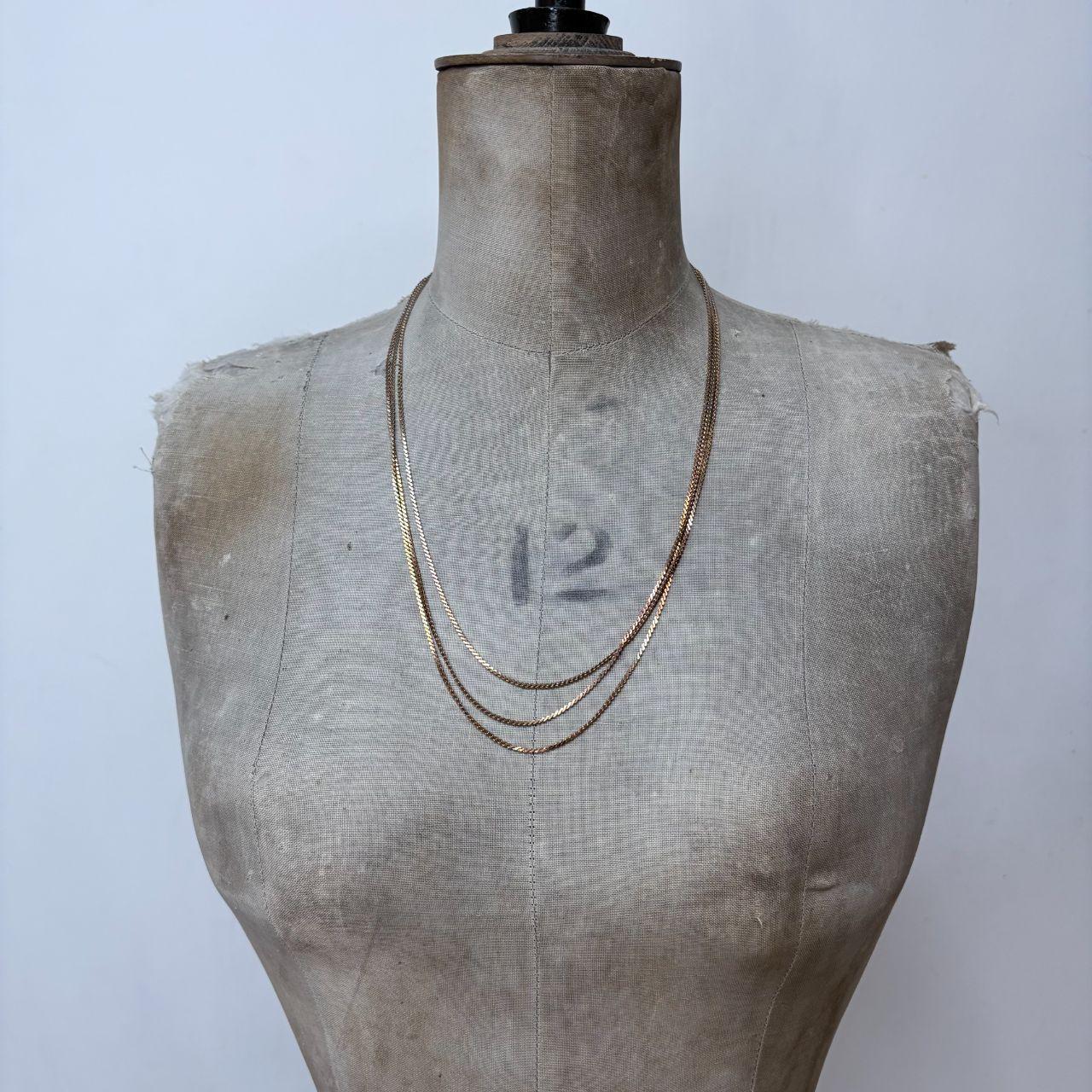 Layered gold tone chain necklace