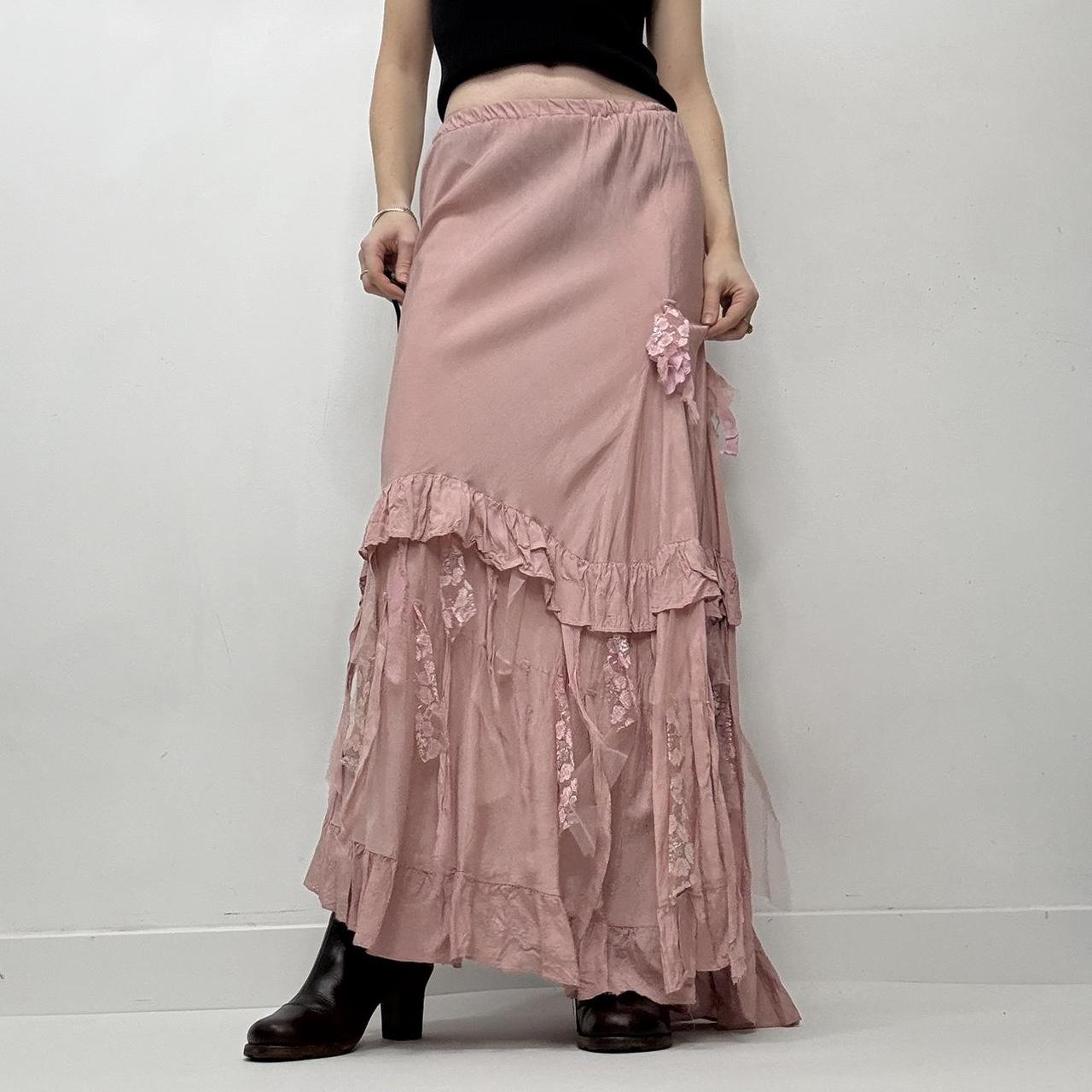 Sheer pink ruffle layered fairy skirt
